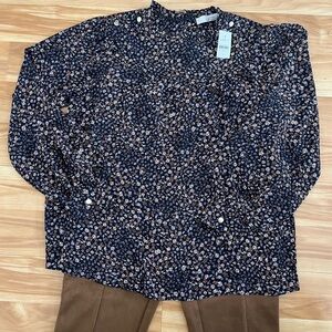 Chic Brown High-Waisted Pants+Blouse Set